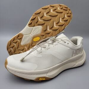 HOKA Transport Womens 10B Beige Vibram Trail Walking Running Shoes Sneakers